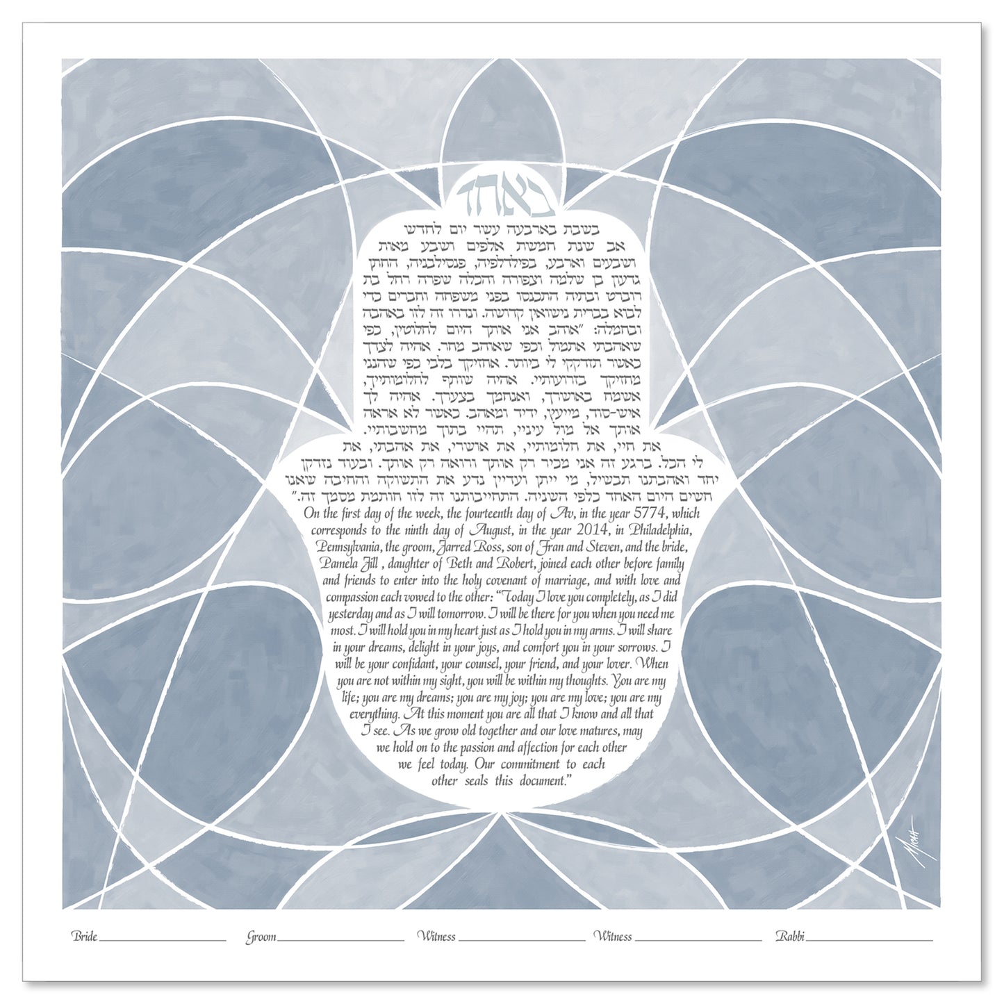 A Cubist Hamsa Ketubah