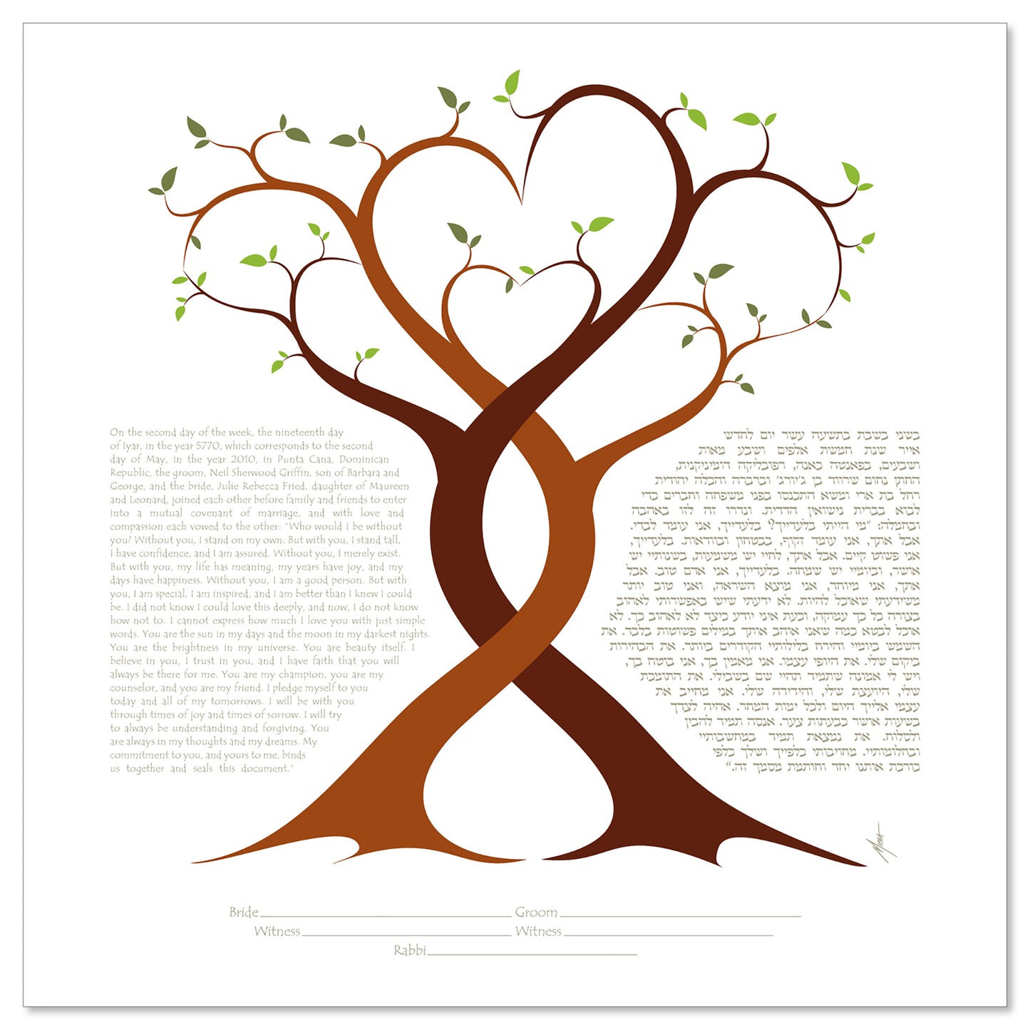 A Lover's Embrace Ketubah