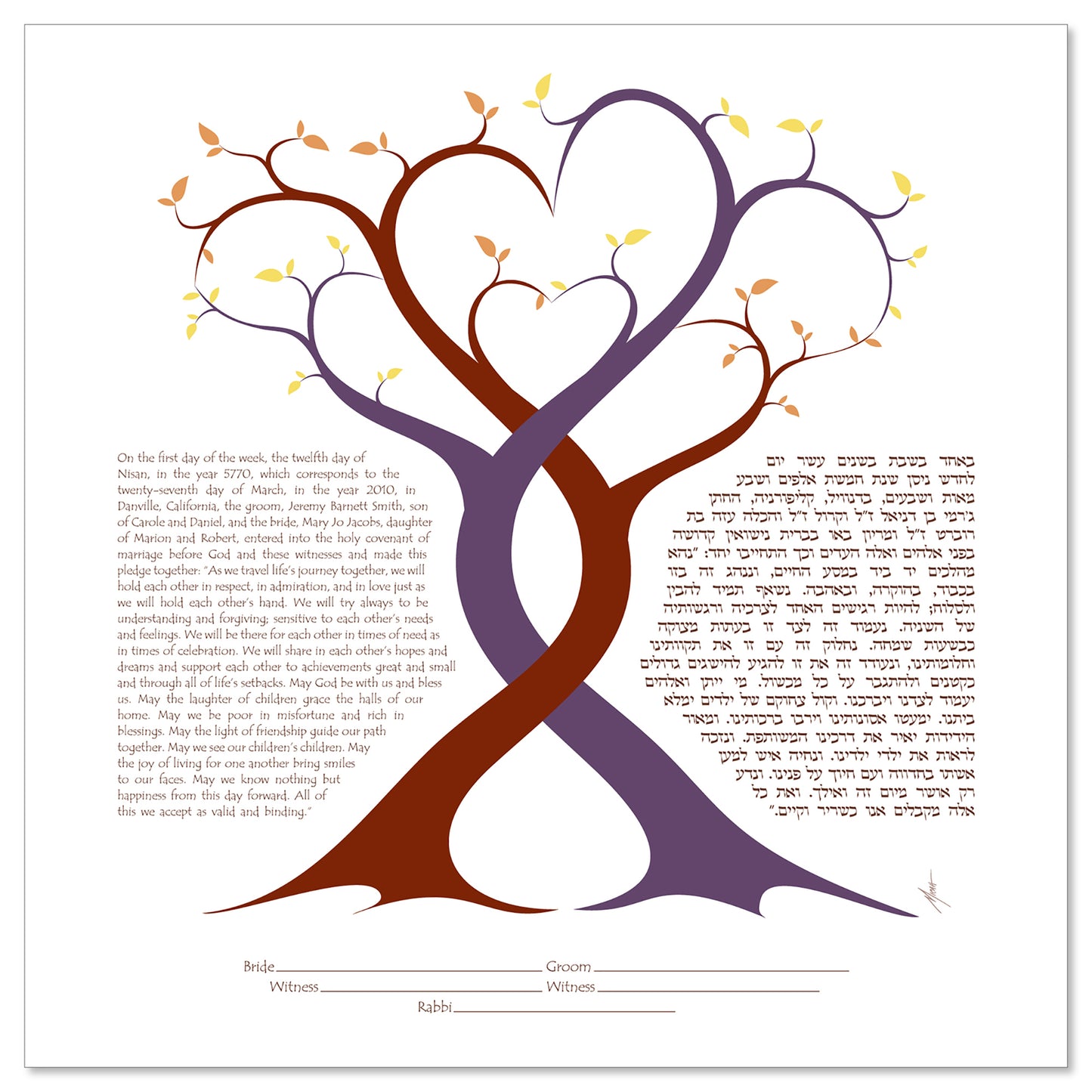 A Lover's Embrace Ketubah